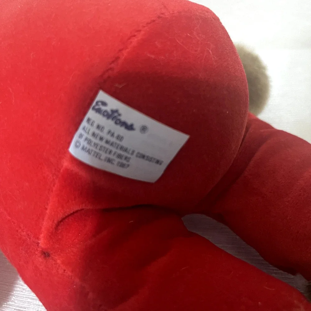 VTG 1987 Mattel Emotions Christmas Teddy Bear Plush Red Pajamas Santa hat 15